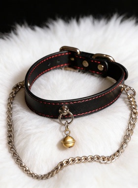铃铛项圈定制皮质choker牵引颈带