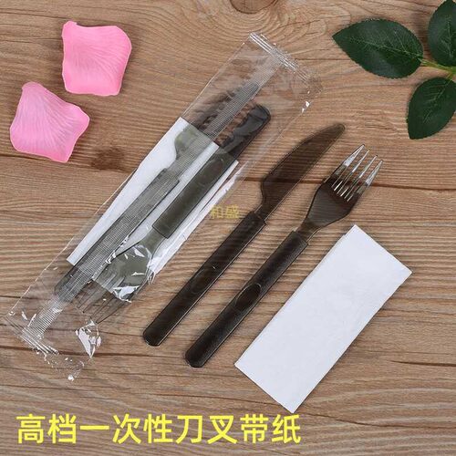 一次性刀叉套装蛋糕水果沙拉叉牛排西餐组合刀叉独立装加厚餐具 - 图0