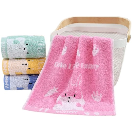 金号儿童毛巾纯棉洗脸家用柔软卡通可爱男女宝宝小孩全棉方巾亲肤