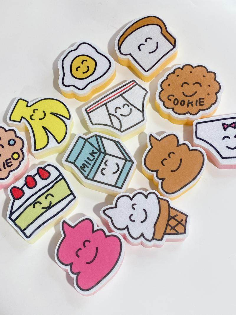 【5个免邮】出口卡通印花海绵擦洗碗擦锅擦猫咪狗狗颜值厨房小物,淘宝优惠券,粉丝福利购,淘宝优惠卷