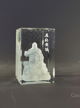 关公摆件水晶内雕招财镇宅礼品