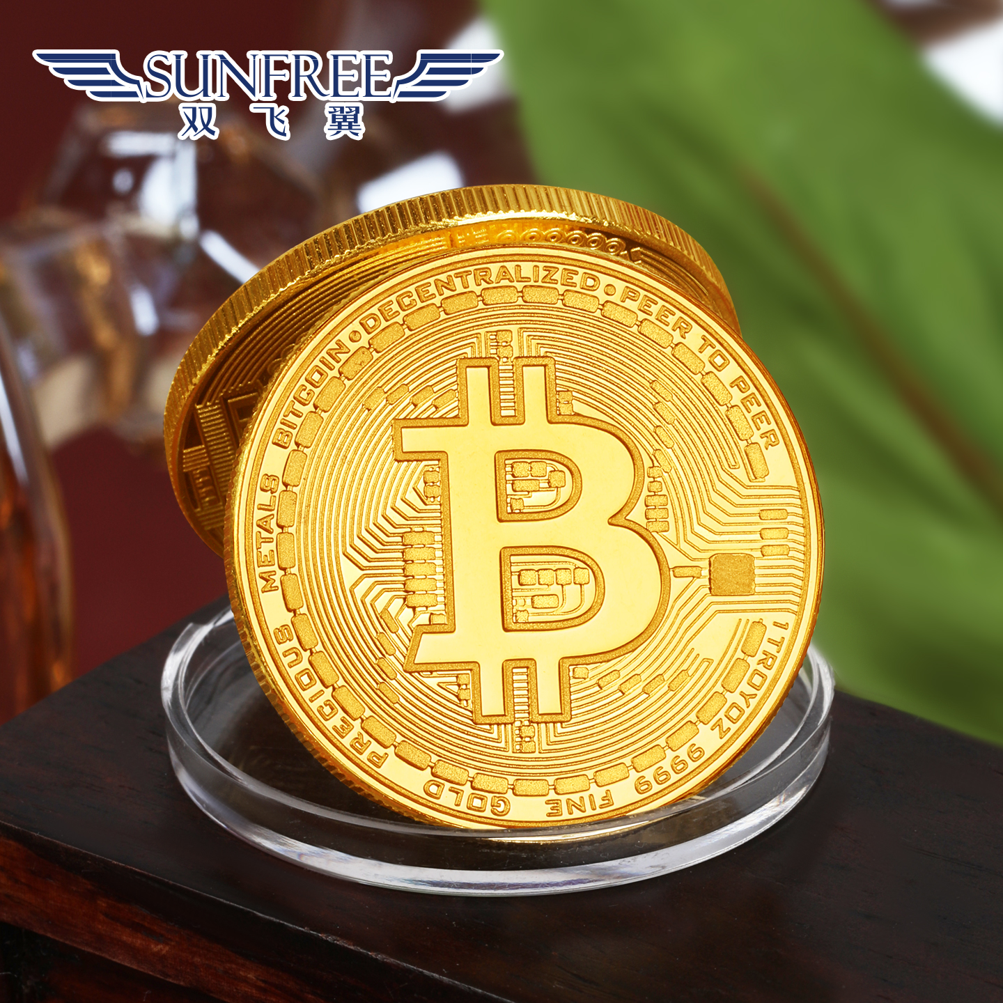 双飞翼黄金计价足金9999投资理财收藏金条纪念比特圆形币金块送礼 - 图0