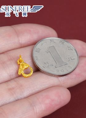 黄金古法加强型锤纹龙虾卡扣弹簧连接扣足金999手链串项链小男女