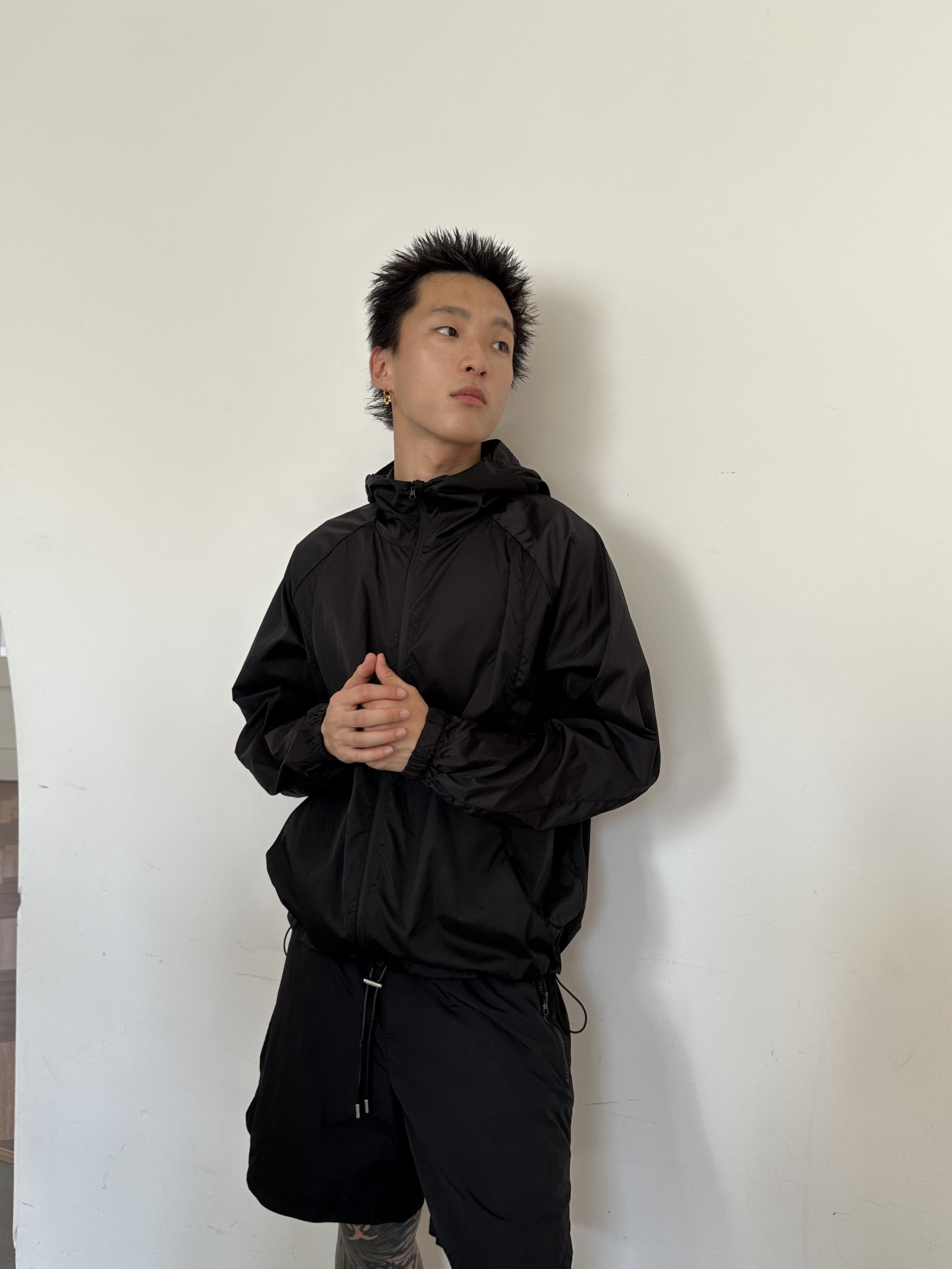 haonanhuang 定织硬核户外机能网眼速干透气轻薄拼接皮肤衣外套 - 图3