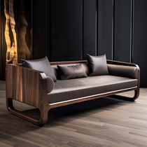 (Customized) New Chinese Bed Living Room Solid Wood Sofa Bed North American Black Walnut Wood Minima Modern Your Courteo