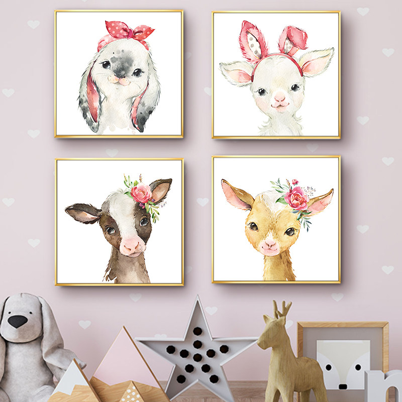 盈浩 房间背景动物装饰画30 30 热品库 性价比省钱购