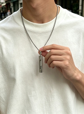 百搭简约钛钢小长条项链男女同款