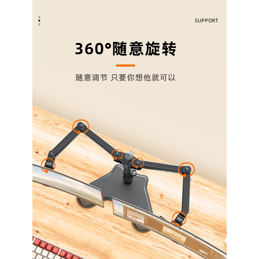 Ergotron爱格升双屏显示器支架一拖二电脑桌面屏幕机械增高架升降 - 图1