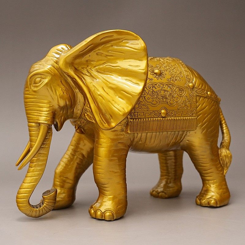铜大象摆件黄铜一对吸水大象家居客厅玄关酒柜店铺装饰工艺品大号,淘宝优惠券,粉丝福利购,淘宝优惠卷