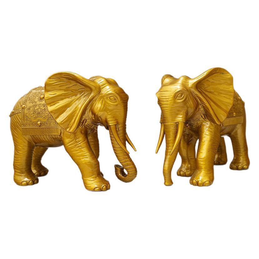 铜大象摆件黄铜一对吸水大象家居客厅玄关酒柜店铺装饰工艺品大号,淘宝优惠券,粉丝福利购,淘宝优惠卷