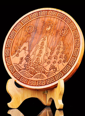 桃木山海镇室外镇化解宅家居摆件家房屋光面八卦大门对门开业挂件