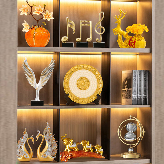 Light luxury wine cabinet decorations living room high-end atmosphere
