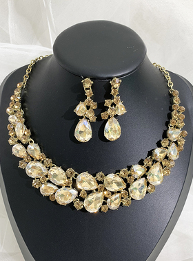 YOUFIR轻奢高级水钻玻璃项链