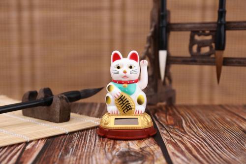 猫中国广东省大陆太阳能摇手家居客厅店铺收银台创意礼品360包邮 - 图2