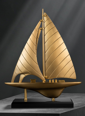 办公室帆船摆件轻奢客厅玄关装饰