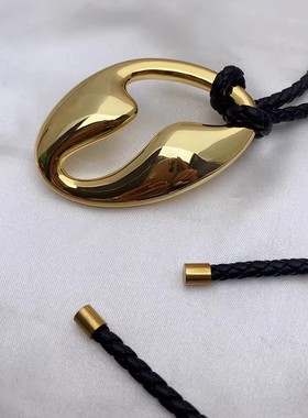 黄铜女文艺T字环皮质编织腰带