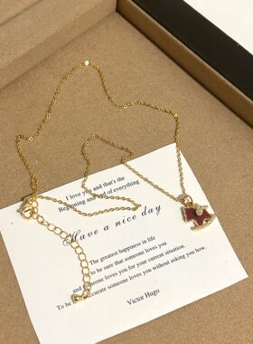 新中式红色小马本命年锁骨链