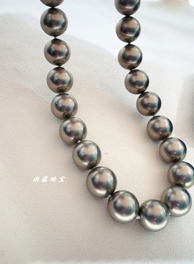 母贝仿珍珠大溪地灰绿色锁骨项链