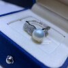 Freshwater pearl round sterling silver full set open ring