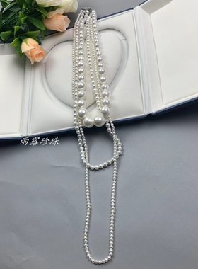 贝宝三层正圆强光长百搭时尚珍珠