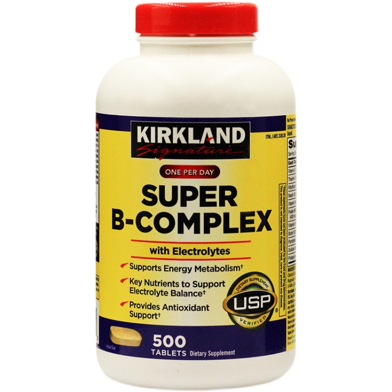 保税现货美国Kirkland柯克兰SuperB-Complex维生素B族VB泛酸500粒 - 图3