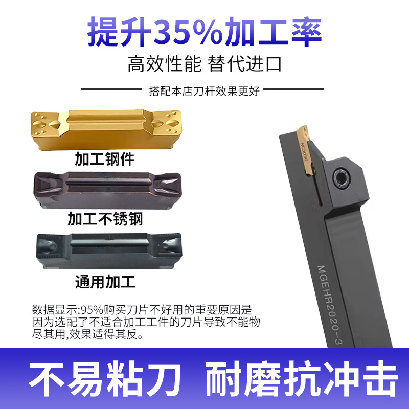 数控切槽切断刀片MGMN300/400-M车床端面切槽割刀刀粒铝用不锈钢-图1