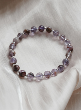 天然紫幽灵手串原创设计