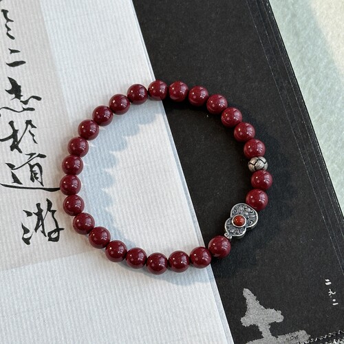 大仙的串儿《西厢记》天然朱砂手串紫金砂龙年本命年红色手链送礼 - 图0