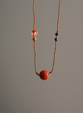 朱砂项链多宝编绳转运珠吊坠