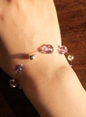 大仙的串儿天然紫水晶手链小众