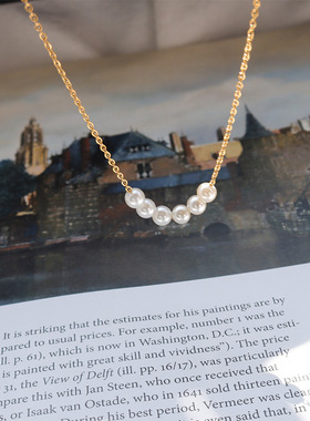 简约轻奢气质珍珠锁骨链女款