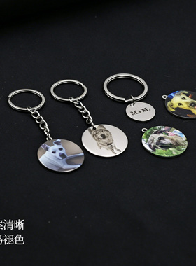 不锈钢宠物照片刻字防丢项链