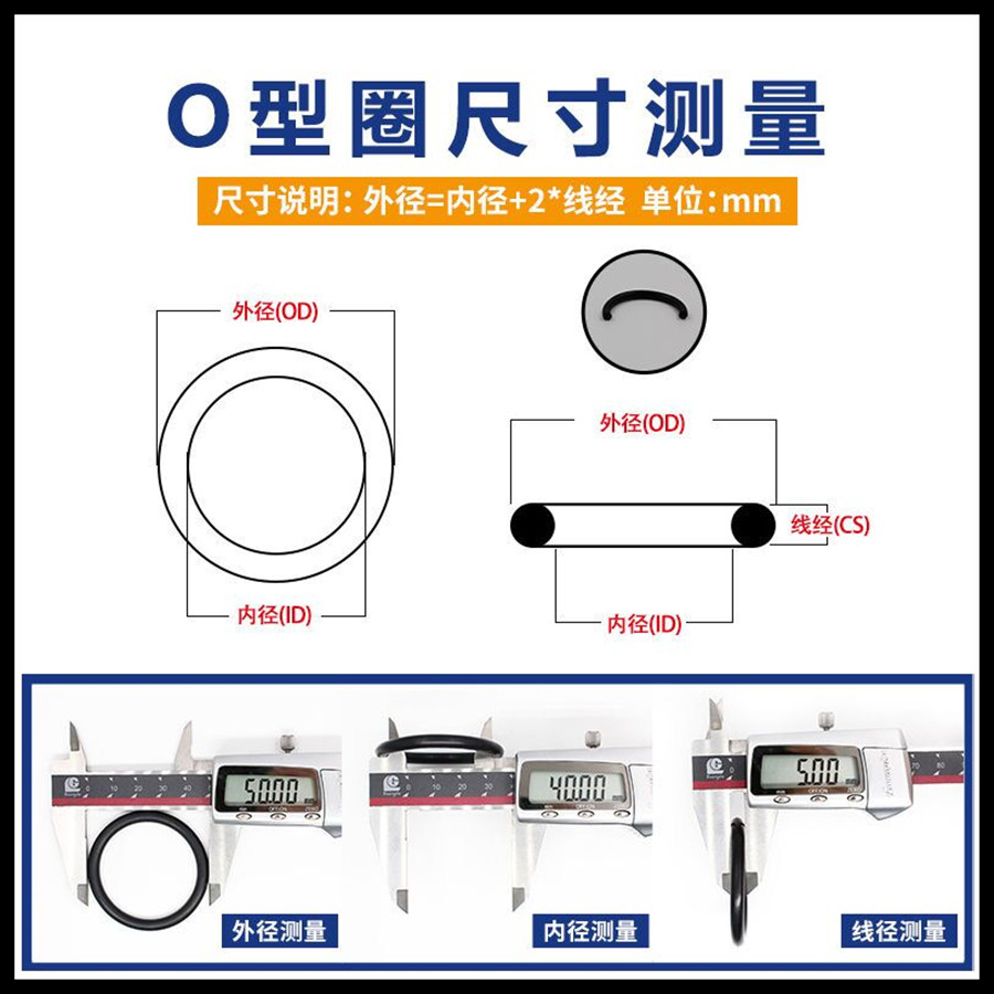 【甬成】黑色氟胶O型圈Viton线径2MM耐高温耐酸碱耐腐蚀密封件-图0