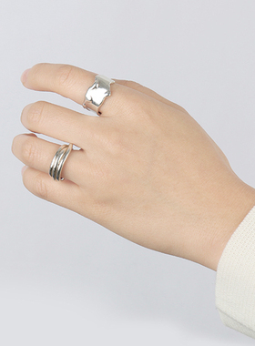 LFLM 2025新韩版时尚多层时髦感重工戒指不规则小众个性潮流指环