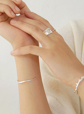 LFLM冷淡风时尚气质手镯女简约不规则凹凸面个性百搭潮流手环礼物