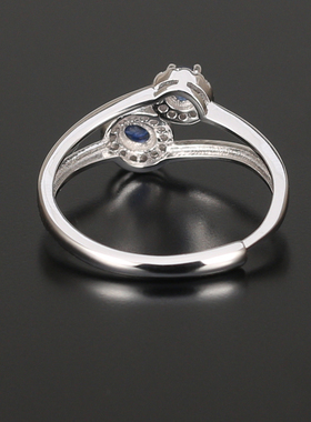 女925银镀金戒指时尚开口