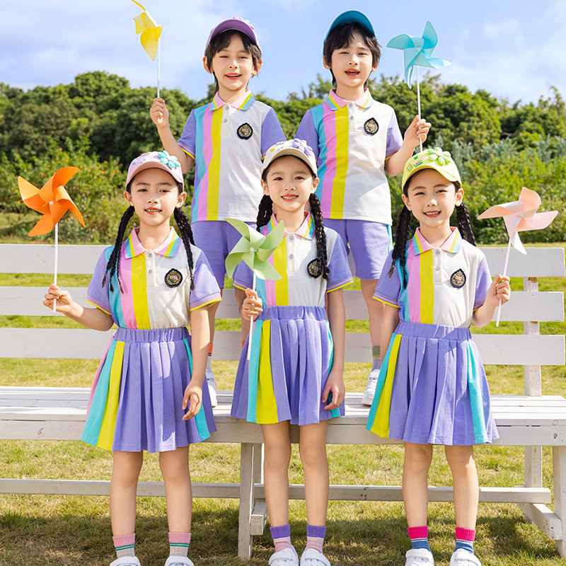 幼儿园园服小学生春夏校服套装儿童新款班服运动两件套六一表演服 - 图0