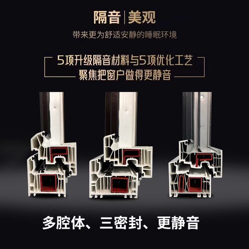 成都重庆隔音窗户 pvb夹胶三层真空隔音玻璃窗塑钢隔声窗静音 - 图0