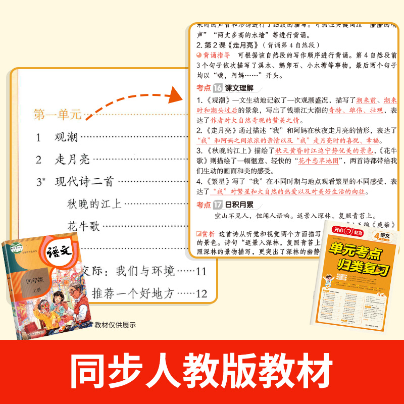 小学单元归类复习四年级上册语文人教版试卷测试卷全套同步练习册专项训练知识点归纳53学霸重点总复习专项训练练习册-图2