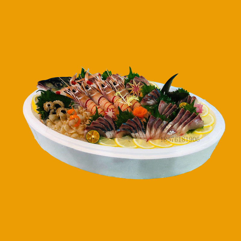 圆形泡沫盒海鲜火锅三文鱼刺身拼盘外卖打包扇椭心型保利龙保温箱,淘宝优惠券,粉丝福利购,淘宝优惠卷