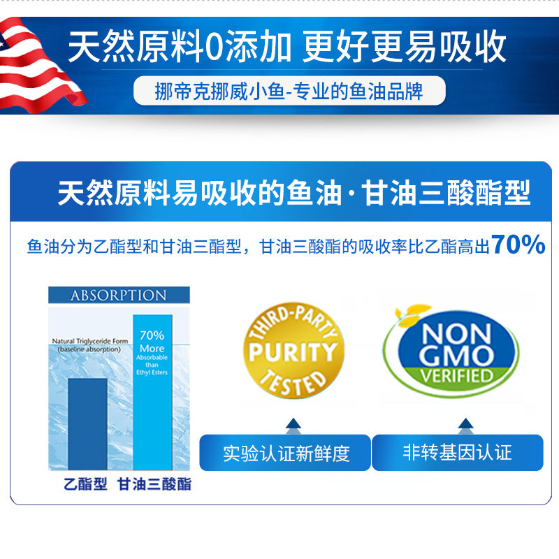 美国挪威小鱼dha补脑记忆力*鱼油 NordicNaturals海外DHA/核桃油