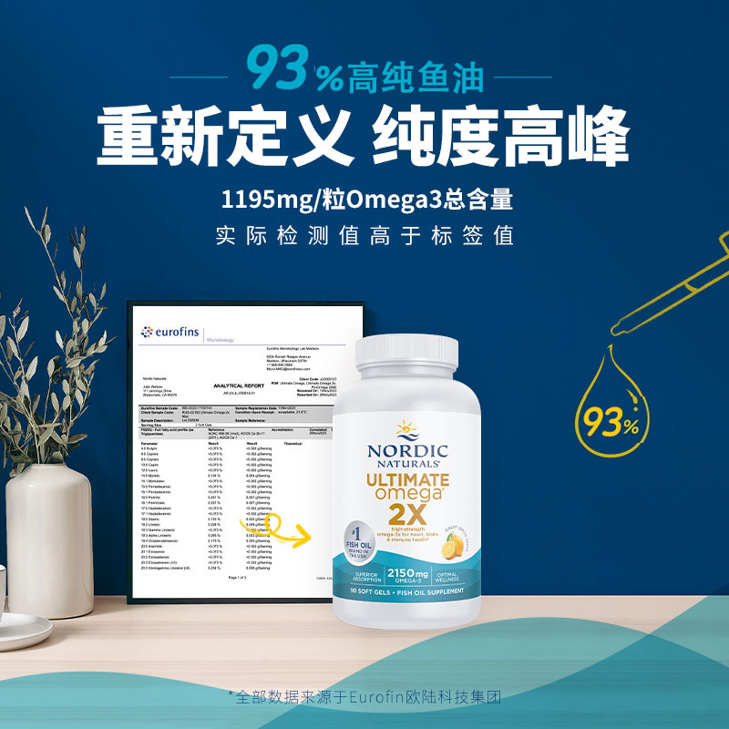 NordicNaturals深海鱼油dha成人双倍版Omega3中老年健身epa软胶囊