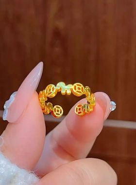 纯金戒指999足金24k黄金轻奢戒指