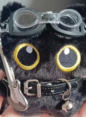 新款朋克风小黑猫玩偶挂件