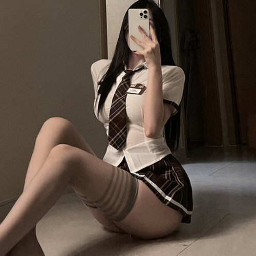 大码200斤伪娘衣服初学者性感cosplay制服女装大佬jk短裙服套装 - 图0