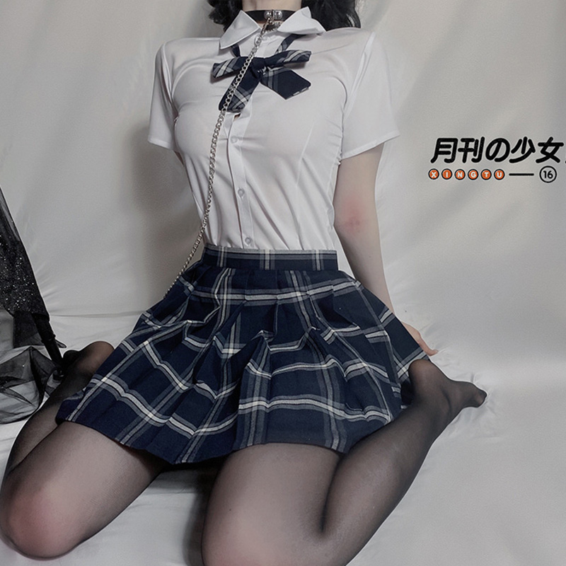 大码性感伪娘jk制服套装学生可爱长袖水手服女装大佬cosplay用品-图0