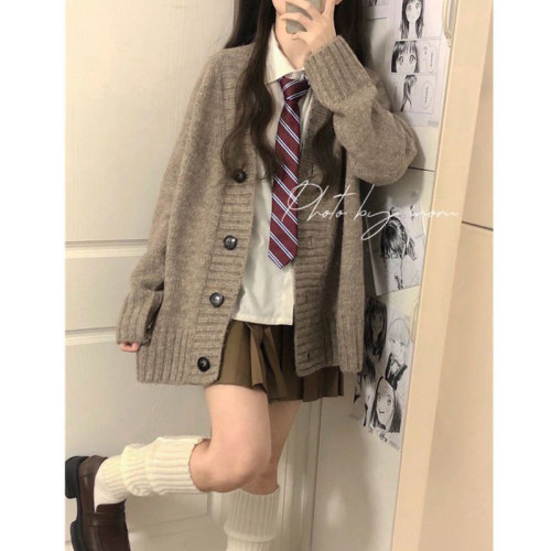 大码260斤秋冬伪娘jk制服套装可爱针织性感女装大佬少女三件套 - 图3