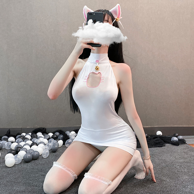 大码性感紧身猫女郎女装大佬反串超短裙超薄伪娘服装cosplay用品