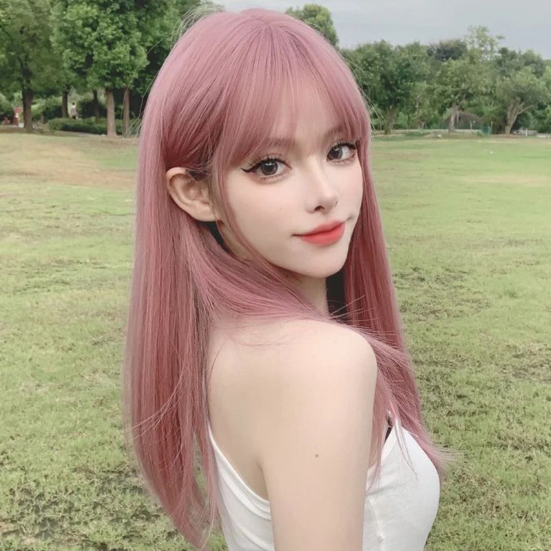 伪娘假大头围直发齐刘海高温丝假毛头套全头女装大佬cosplay用品,淘宝优惠券,粉丝福利购,淘宝优惠卷