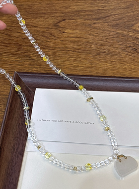 法式独特个性小手提包玛瑙琉璃水晶串珠项链小众设计长款叠戴项饰